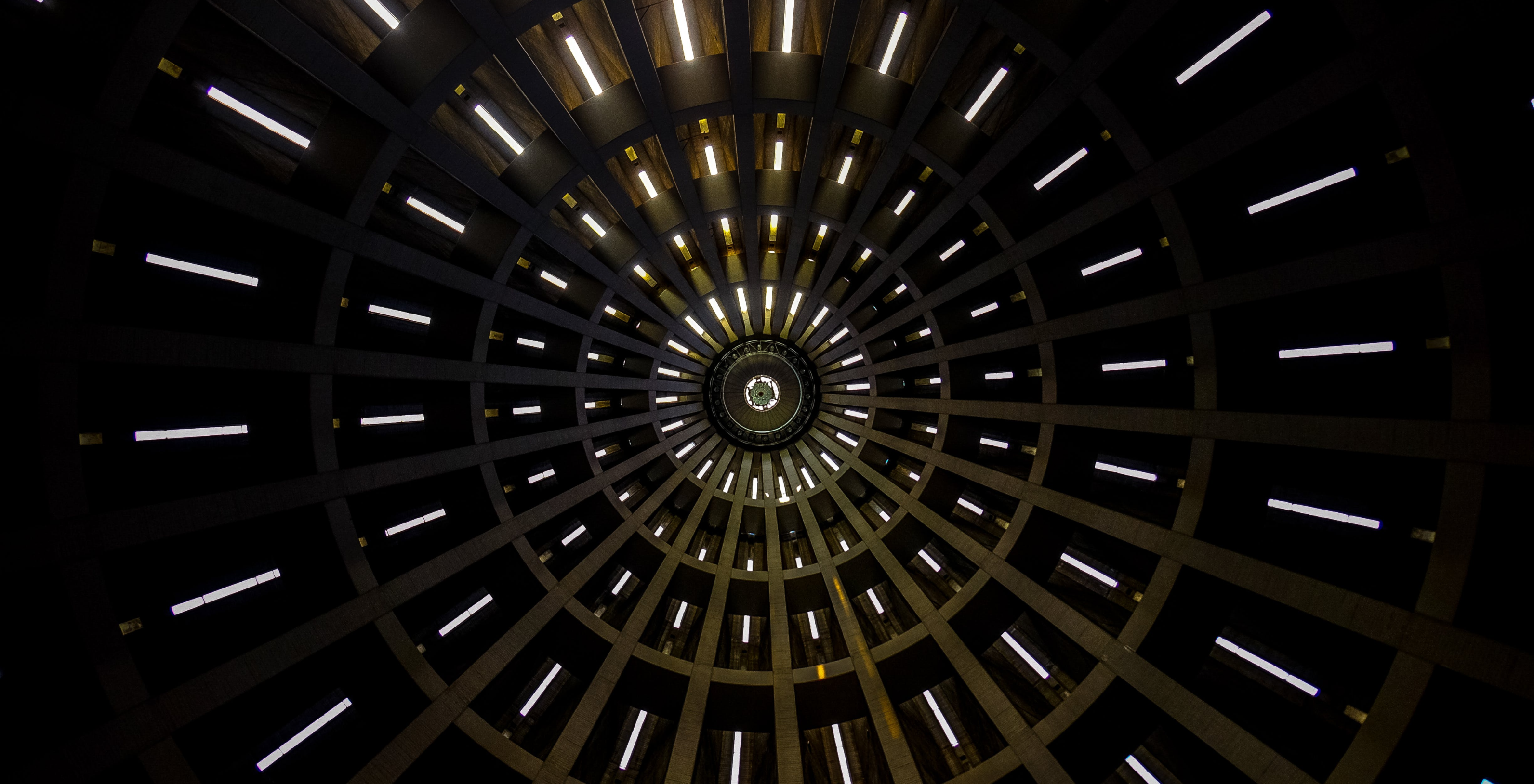 Golden sunburst on a dark background